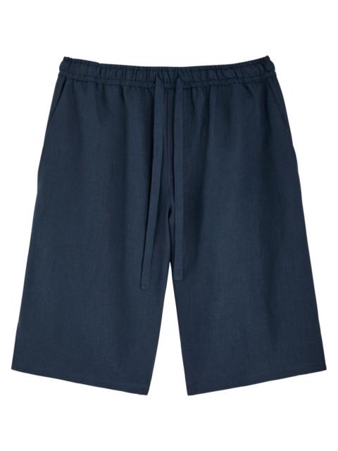 Dolce & Gabbana Logo-embroidered Linen Shorts