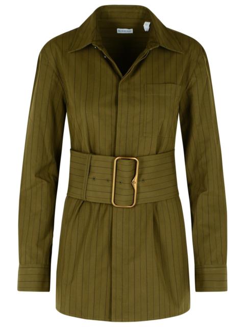 Burberry Green Cotton Mini Dress Women