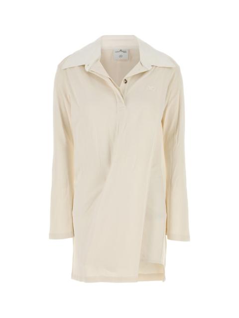 ワンピース Courreges Ivory cotton blend polo dress Courrèges twist-detail Polo Dress | White | FARFETCH
