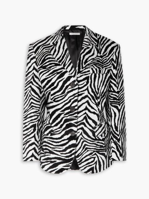 Alessandra Rich Zebra-print cotton-velvet blazer