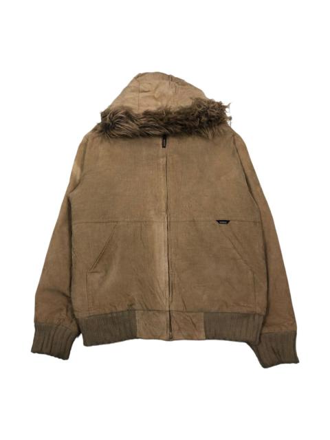 Other Designers 🔥VINTAGE BIKER BOMBER JACKET BILLABONG MINK FUR HOODIE