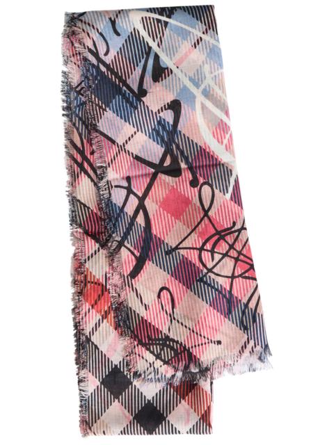 Vivienne Westwood Vivienne Westwood Tartan Logo-monogrammed Wool Scarf