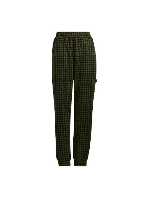 adidas adidas originals Plaid Pattern Loose Sports Pants/Trousers/Joggers Green HC6002