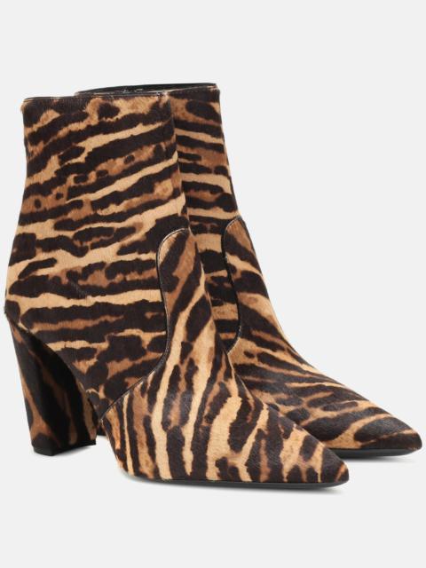Prada Leopard-print calf hair ankle boots