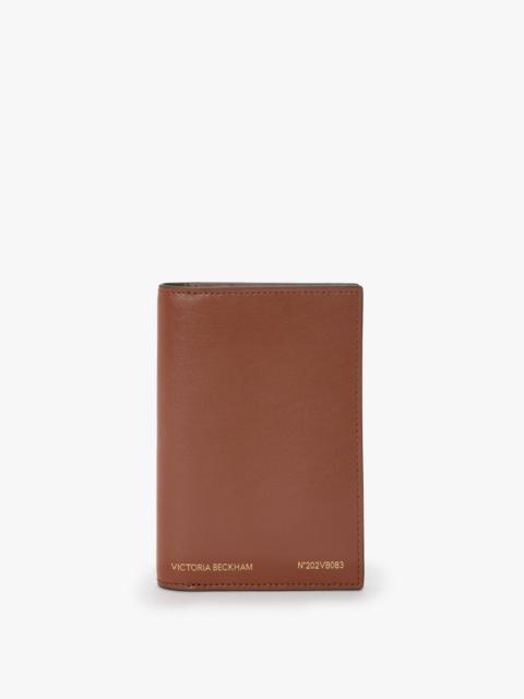Victoria Beckham Passport Holder In Tan Smooth Leather