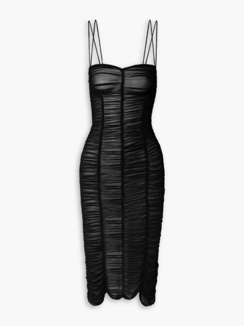 Other Designers Bea ruched chiffon midi dress