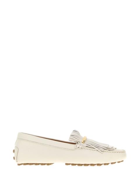 Tod's White leather loafers