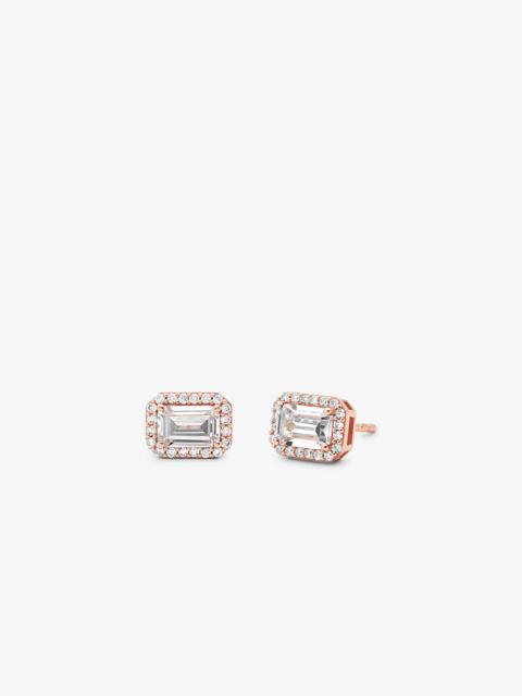 MICHAEL KORS Precious Metal-Plated Pavé Halo Stud Earrings