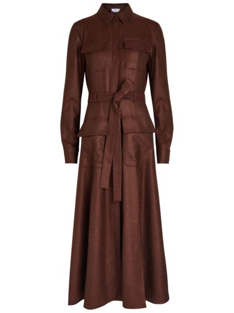 GABRIELA HEARST Gabriela Hearst Meyer Belted Wool-blend Midi Shirt Dress