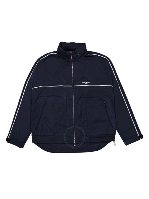 EMPORIO ARMANI Emporio Armani Navy Nylon Full Zip Logo Blouson Jacket