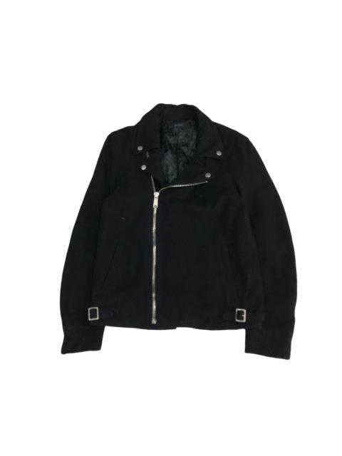 Hysteric Glamour 🔥VINTAGE WOOL CROPPED BIKER JACKET RAGEBLUE DOUBLE COLLAR