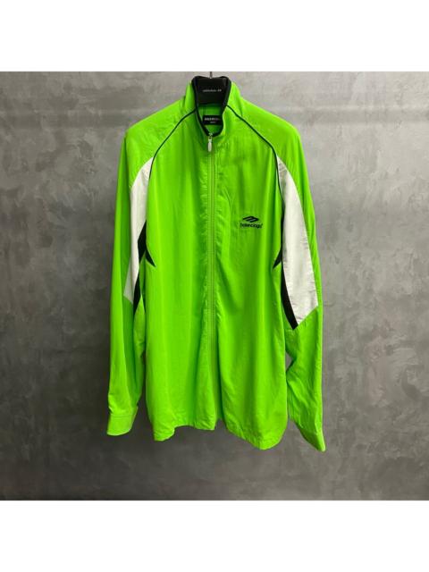 BALENCIAGA Balenciaga Green Color-block Embroidered Logo Varsity Jacket