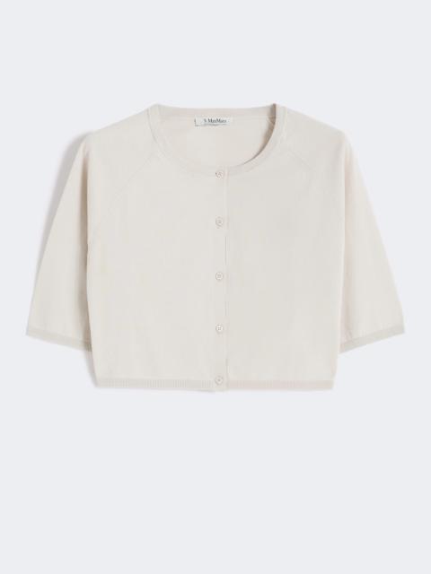 'S Max Mara Cotton yarn shrug - WHITE