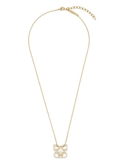 FERRAGAMO Ferragamo Women Crystal Embellished Four Gancini Pendant Necklace