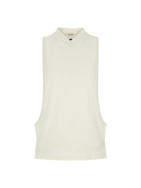 VERSACE VERSACE Medusa White Cotton Tank Top New & Authentic (Women'