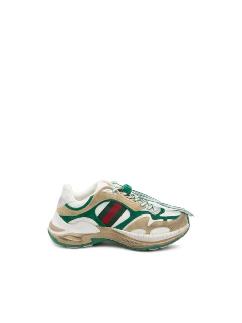 GUCCI Gucci Men Suede Sneakers With Side Web Detail