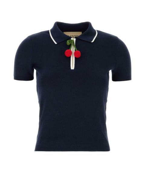 Valentino Valentino Garavani Women Dark Blue Cotton Polo Shirt