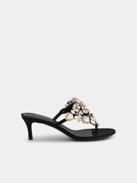 rabanne KITTEN HEEL SANDALS WITH STRASS