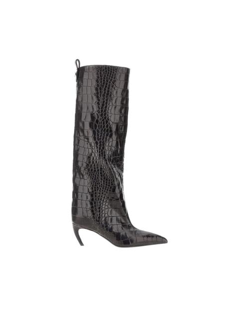 THE ATTICO The Attico Lea Croco-embossed Leather Boots Brown