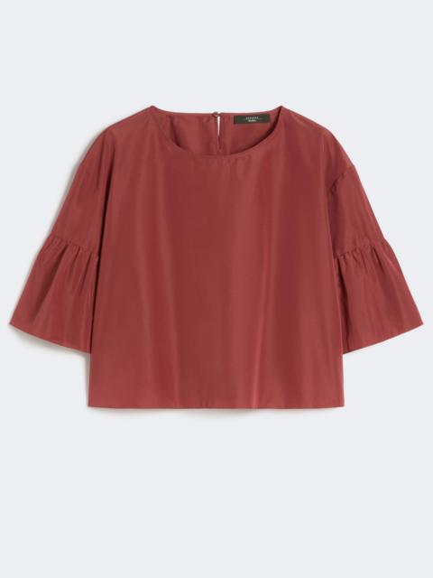 WEEKEND Max Mara Cotton taffeta cropped blouse - CHERRY