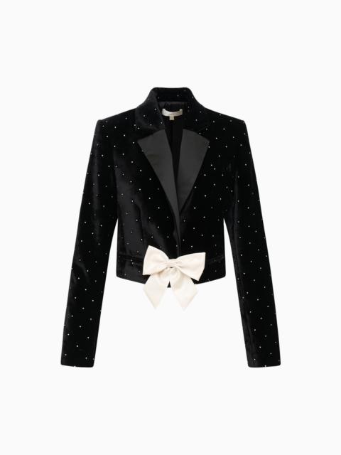 LoveShackFancy Orlisa Cropped Velvet Blazer