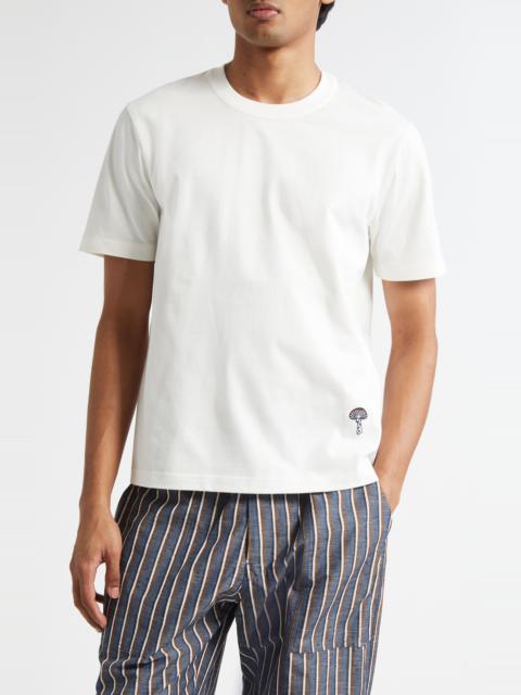 Bottega Veneta Bottega Veneta Embroidered Mushroom Pima Cotton Jersey T-Shirt in 9071 Chalk at Nordstrom