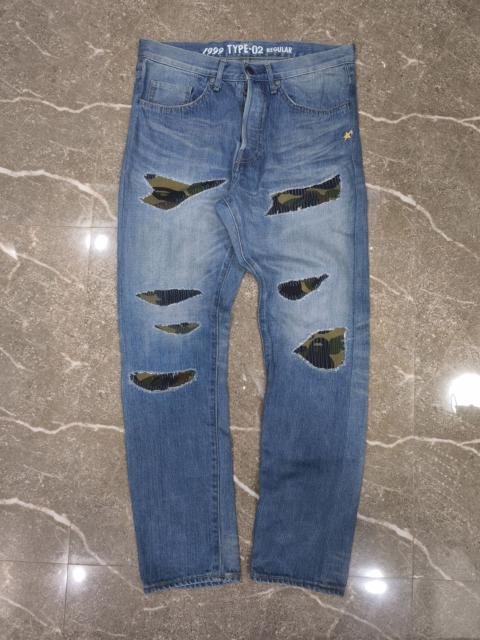A BATHING APE® BAPE 1999 Type 02 Damaged Denim