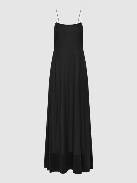 ST. AGNI Sheer Silk Slip Dress - Black