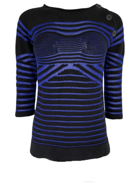 Cyber Baba Optical Stripe Sailor Sweater