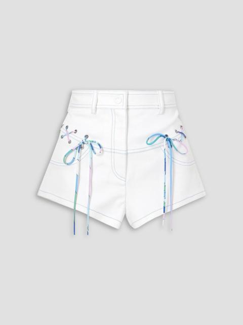 PUCCI Lace-up cotton-blend gabardine shorts