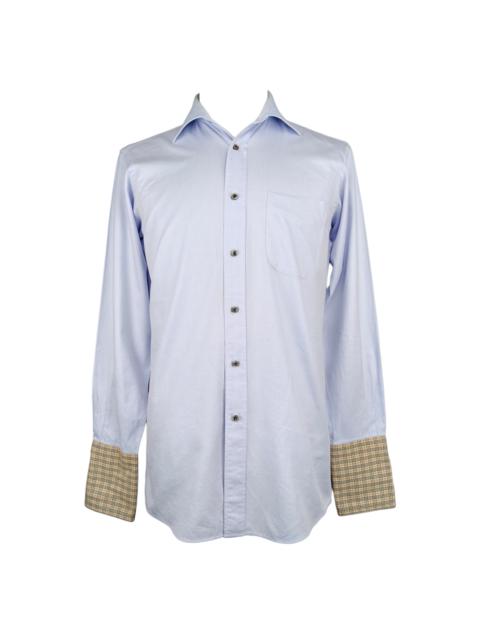 Burberry Burberry Black Label Nova Check Cuff Shirt Blue Cotton Button Up Men’s Size M Made in Japan