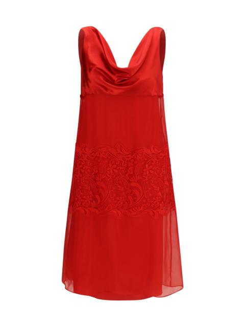 FERRAGAMO Ferragamo Draped Lace Dress New Red