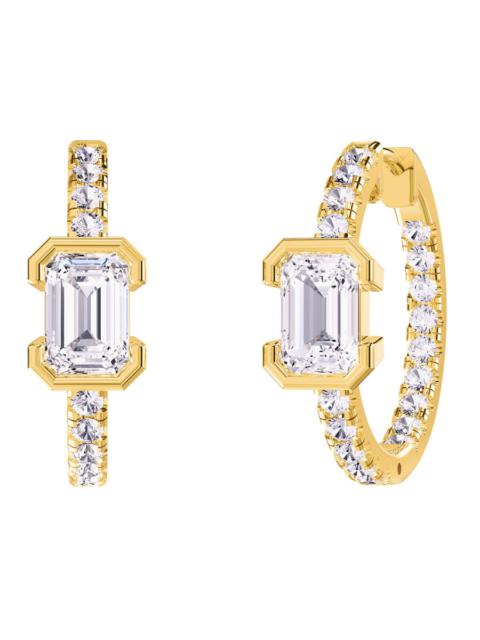 Other Designers Diamond2Deal 18k Vermeil Plated Silver 2.75 Ct Emerald Cut Lab Grown Diamond Hoop Earrings VVS-VS, E