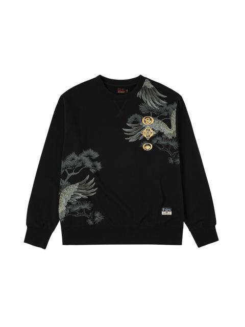 EVISU Grateful Crane Foil Print Relax Fit Sweatshirt