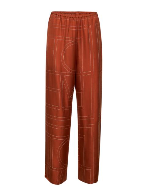 TOTEME Toteme Women Orange Silk Twill Monogram Pajama Pants