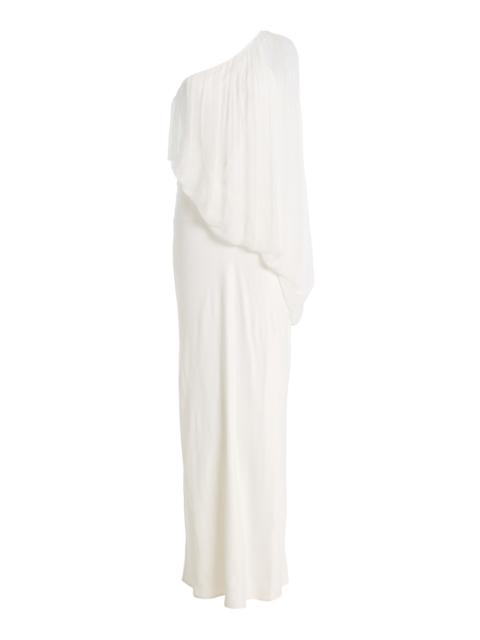 THIRD FORM Solstice One-Shoulder Chiffon Maxi Dress ivory