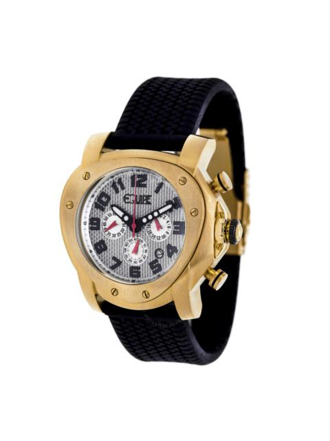 Other Designers Equipe Grille Chronograph Silver Dial Black Rubber Men's Watch E209