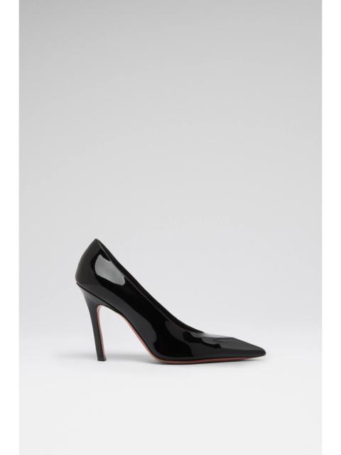 Amina Muaddi CHRISTINE PUMP 100 BLACK PATENT