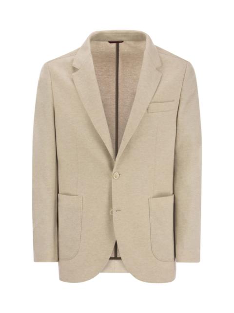 Brunello Cucinelli Cashmere Jersey Blazer With Patch Pockets
