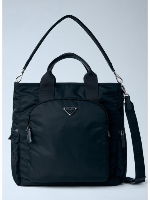 Prada Prada Men Re-Nylon Logo-Plaque Tote Bag