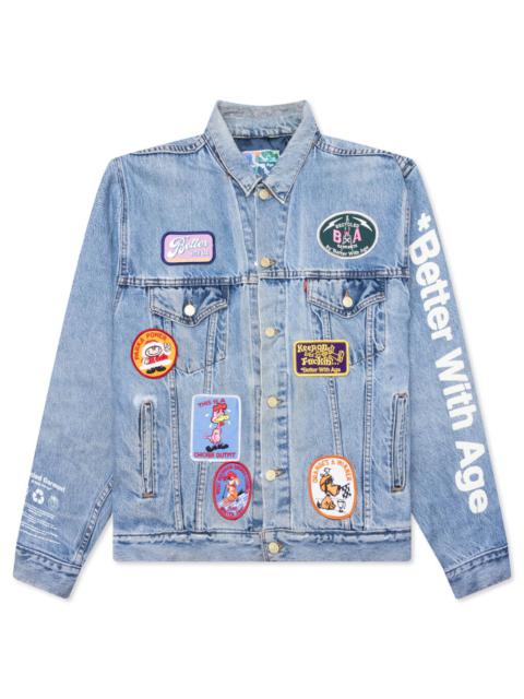 *Better With Age CHARLATAN REVERSIBLE DENIM/BASEBALL JACKET - INDIGO