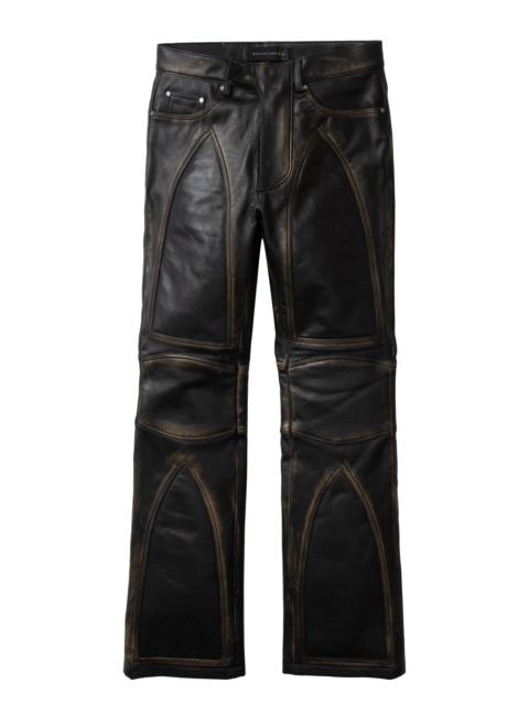 WHO DECIDES WAR RUB OFF LEATHER MOTO PANTS