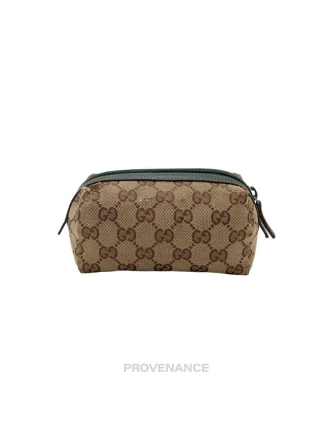 Gucci Zip Pouch - GG Canvas Forest Green
