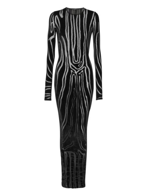 Balmain Balmain Women Zebra Print Midi Dress
