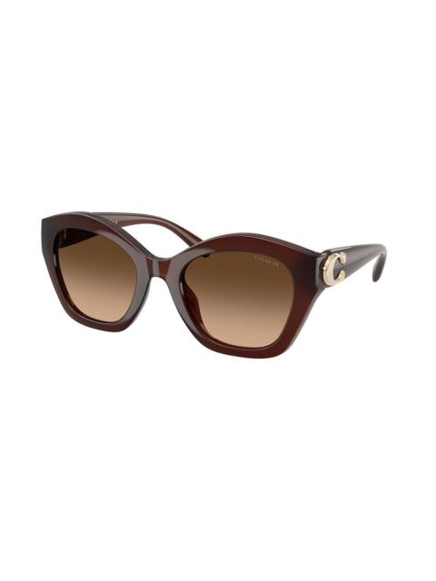 COACH Coach Gradient Brown Geometric Ladies Sunglasses HC8421U 584174 54