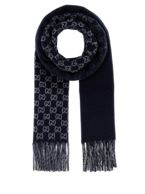 GUCCI Gucci Men Embroidered Wool Blend Scarf