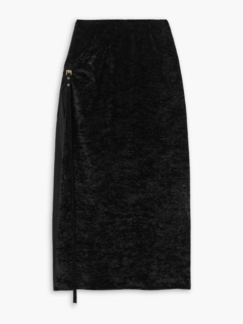 JACQUEMUS Embellished stretch-velour midi skirt