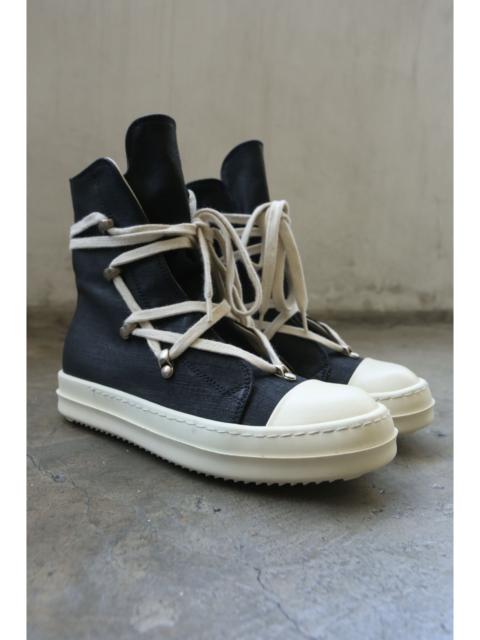 Rick Owens DRKSHDW RO DRKSHDW - S/S 18 - "Dirt" - Waxed Canvas Hexagram Hi