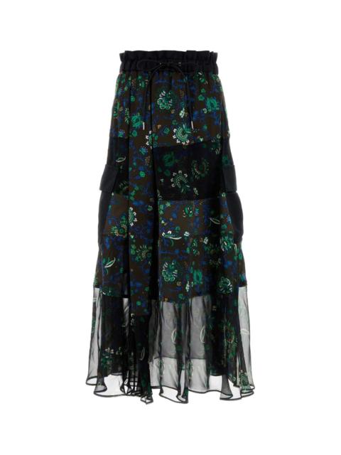 sacai Sacai Women Printed Crepe Skirt