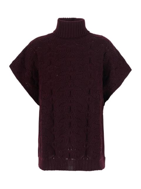 Etro Etro Women Brown High-Neck Sweater With Wide Short Sleeves In Blend Wool Women